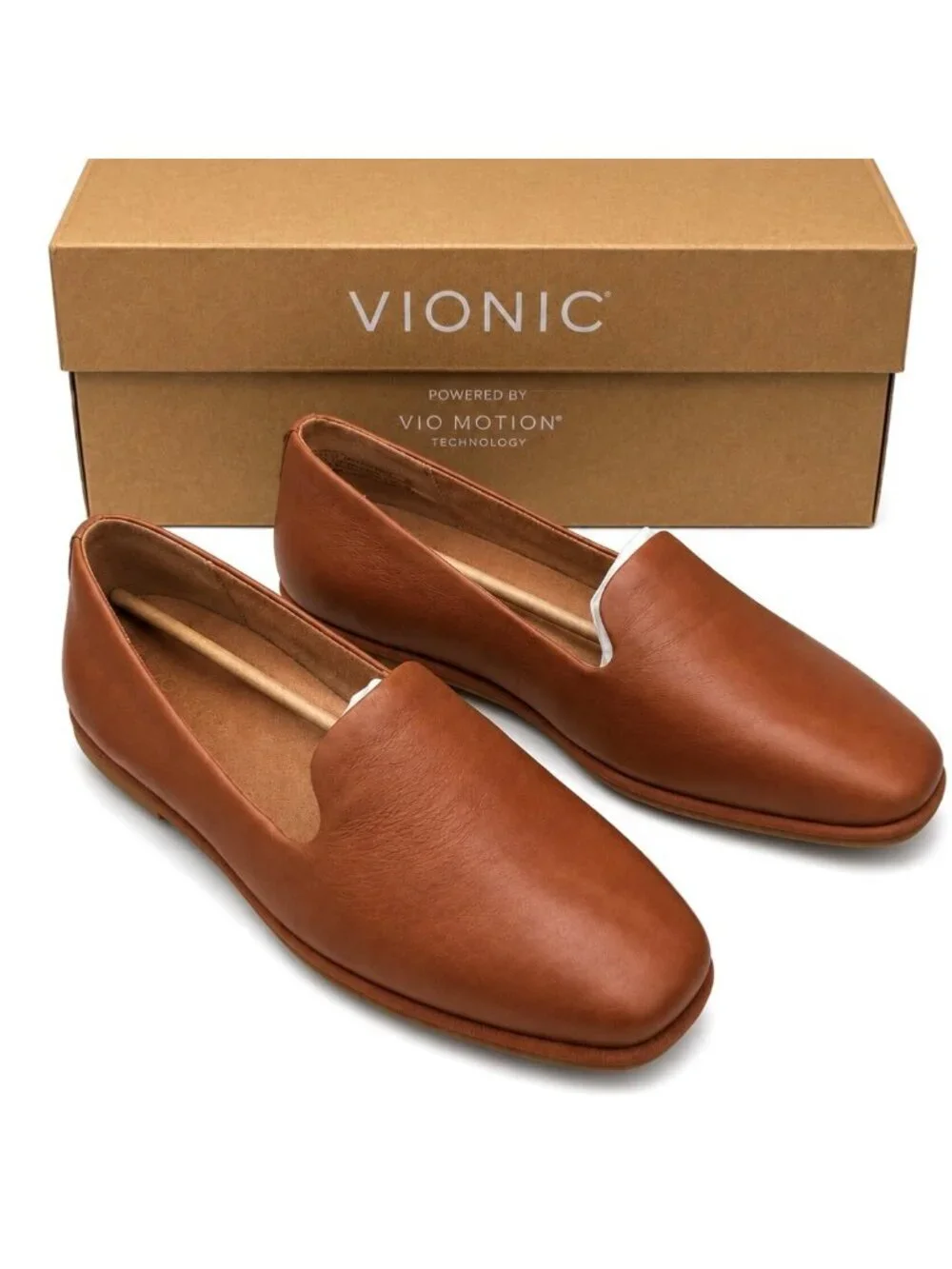 Vionic Willa 2.0 Tan Leather Loafer Flats Womens 10M Arch Support APMA